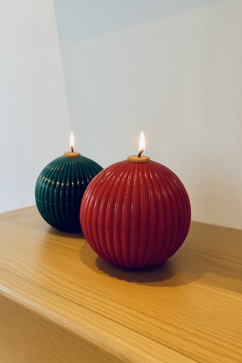 Large Stripes Christmas Bauble Candle